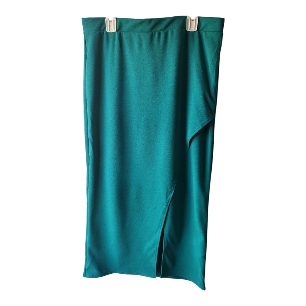 21 Saints Teal Athletic Mini Skirt With Slit. Size XL Nwot